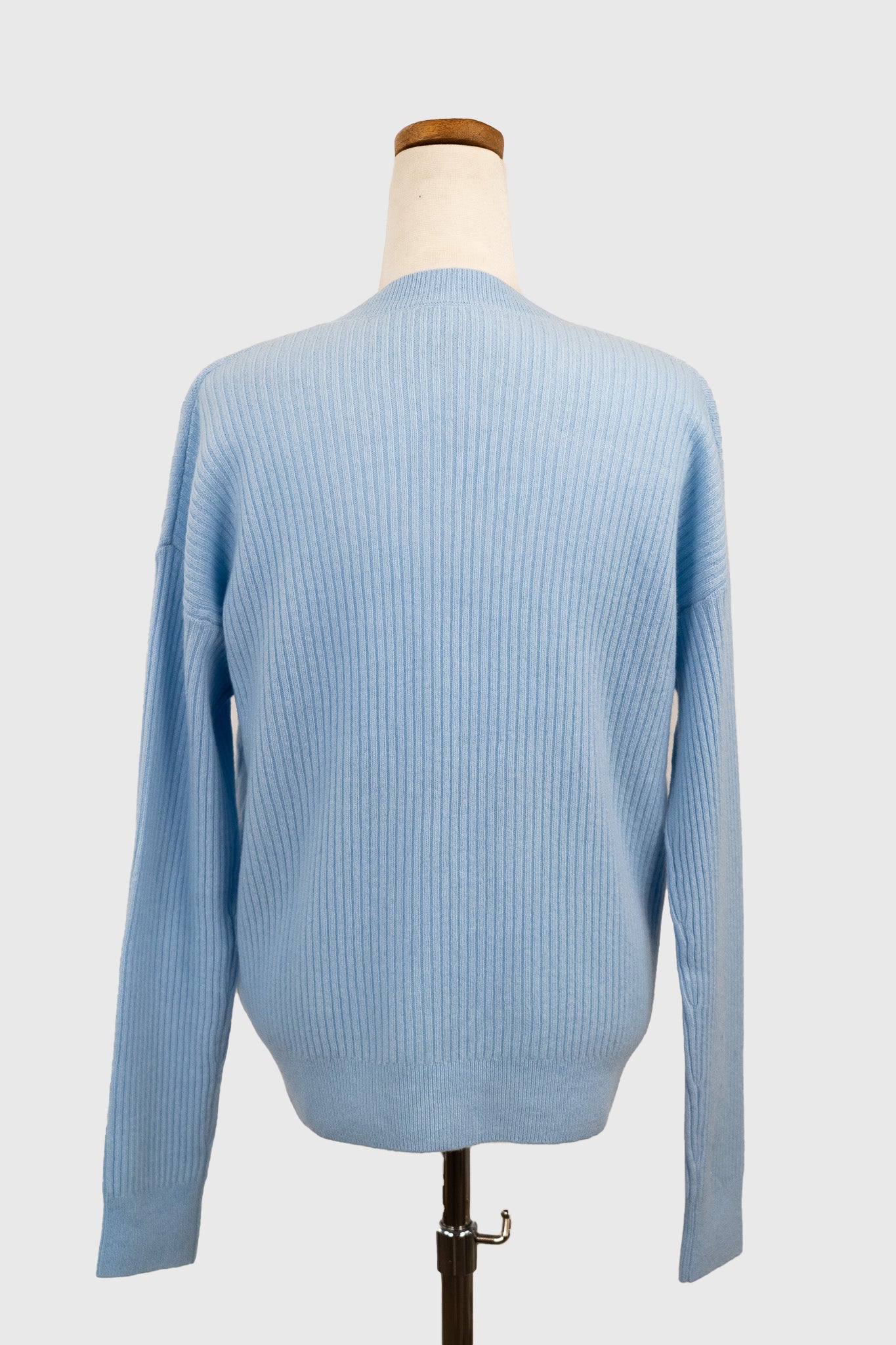 Dual Texture Cashmere V-Neck Pullover