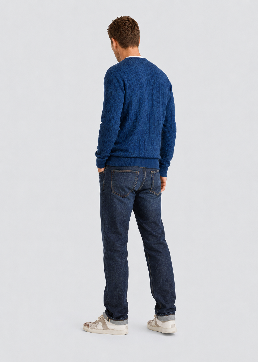 Premium Crew Neck Cable Sweater