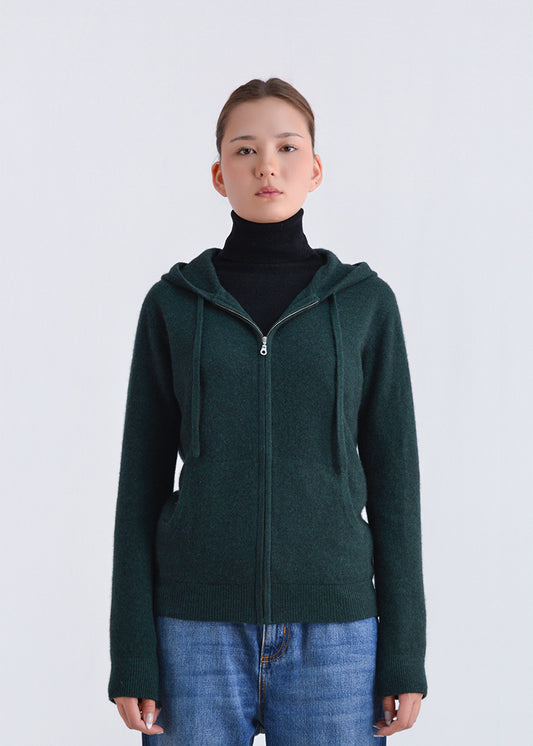 Cozy Cashmere Blend Zip Hoodie
