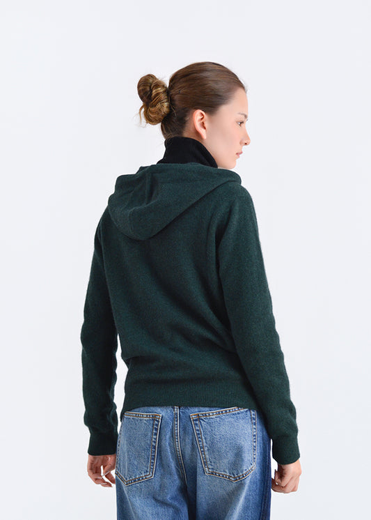 Cozy Cashmere Blend Zip Hoodie