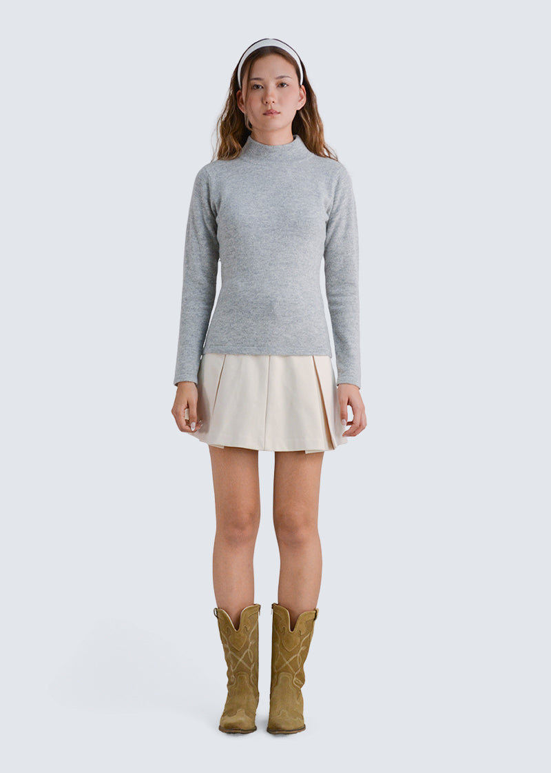 Premium Kaschmir Rollkragenpullover mit halbem Hals