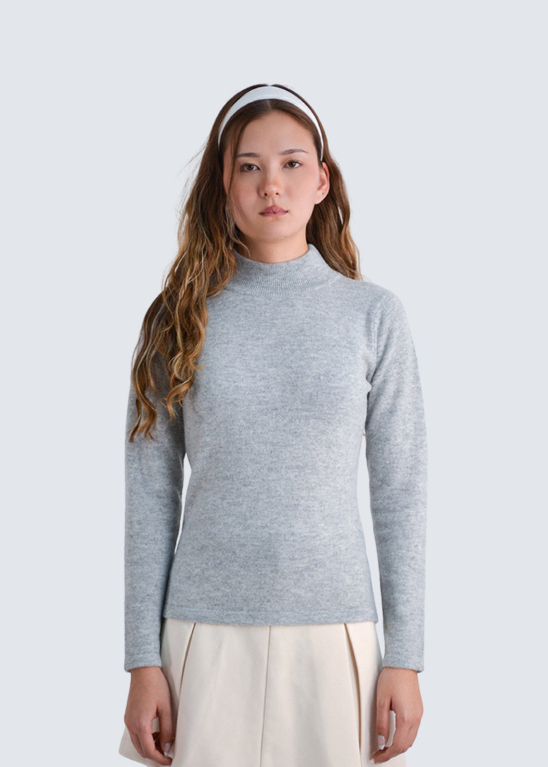 Premium Kaschmir Rollkragenpullover mit halbem Hals