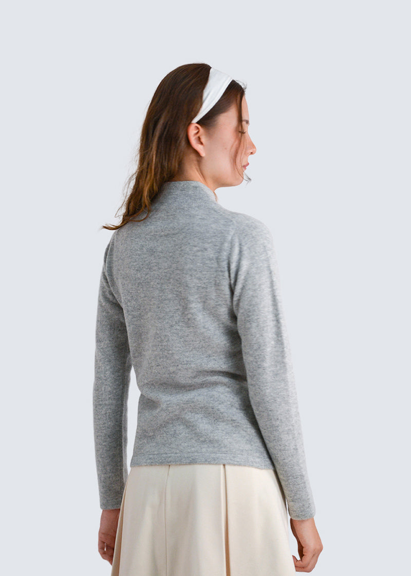 Premium Kaschmir Rollkragenpullover mit halbem Hals