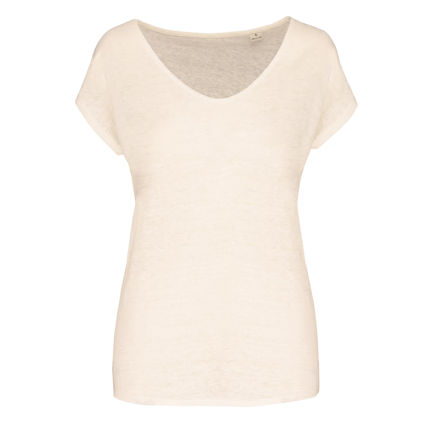 Ladies' V-neck linen t-shirt