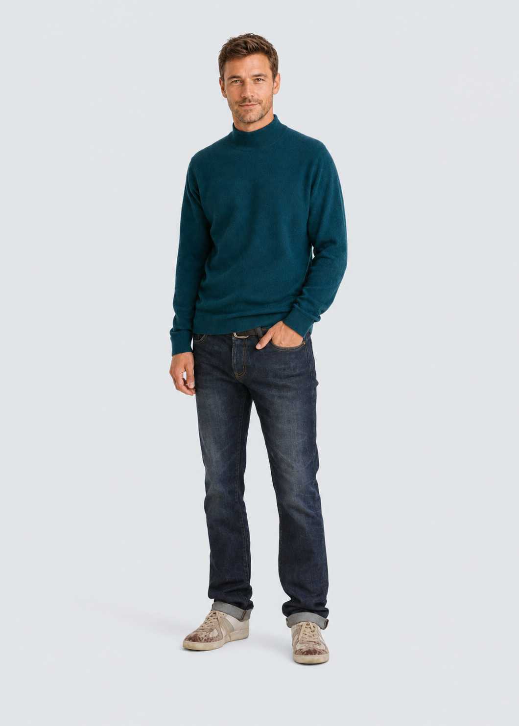 Premium High-Neck Cashmere Pullover